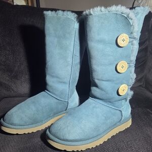 UGG Blue Winter Boots with Button Accents